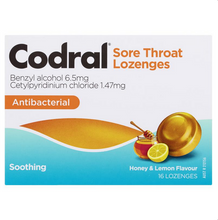 Load image into Gallery viewer, Codral Sore Throat Lozenges Antibacterial 16 Pack