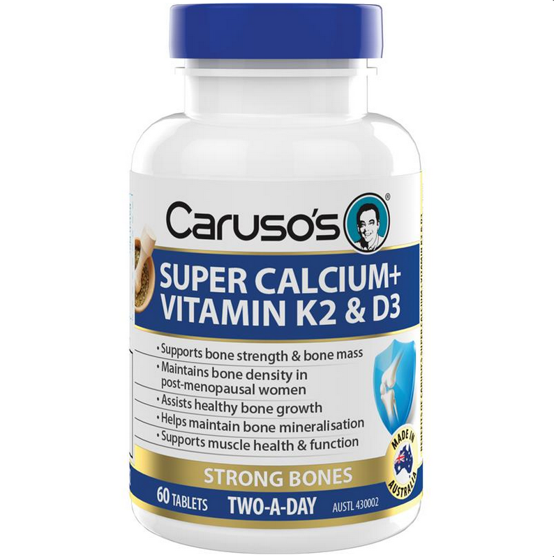 Caruso's Super Calcium + Vitamin K2 & D3 60 Tablets