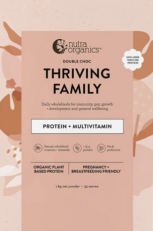 Nutra Organics Thriving Family Protein (Protein + Multivitamin) Double Choc 1kg