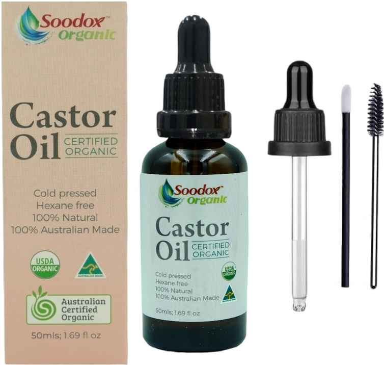 Soodox Organic 100% Certified Organic Castor Oil 50mL
