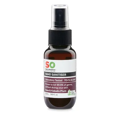 Saba Organics Hand Sanitiser Rose & Kakadu Plum Spray 50mL