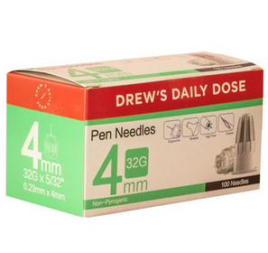 Drew's Daily Dose Pen Needle 32G x 4mm 100 Pack