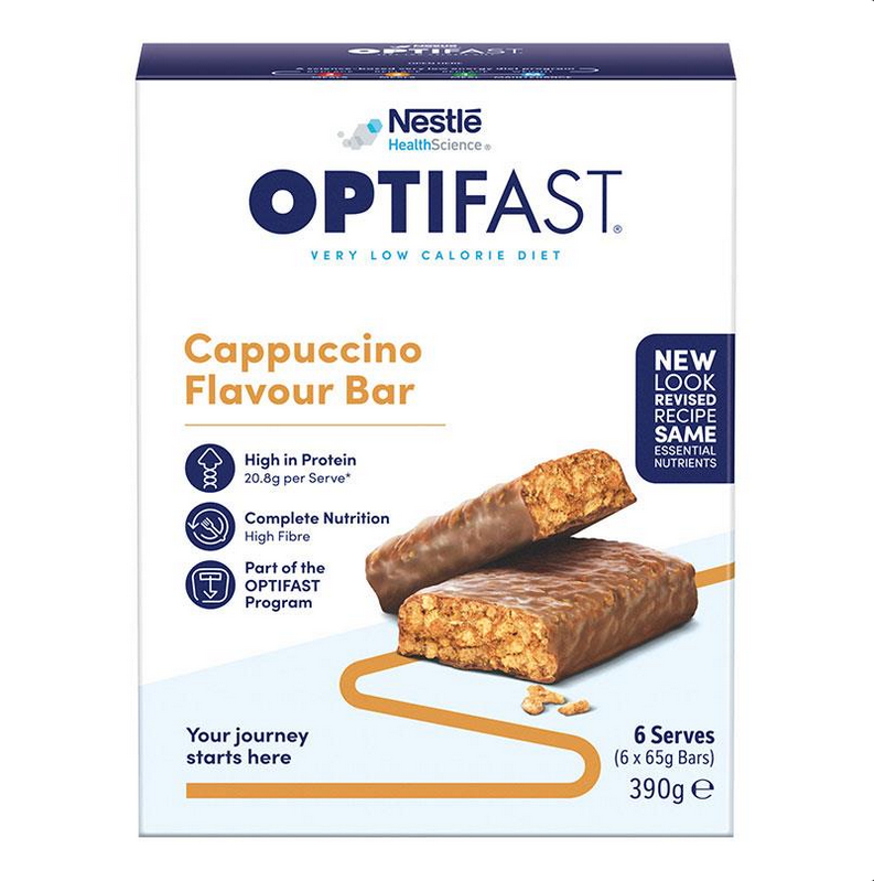 OPTIFAST VLCD Bar Cappuccino - 6 x 65g 390g