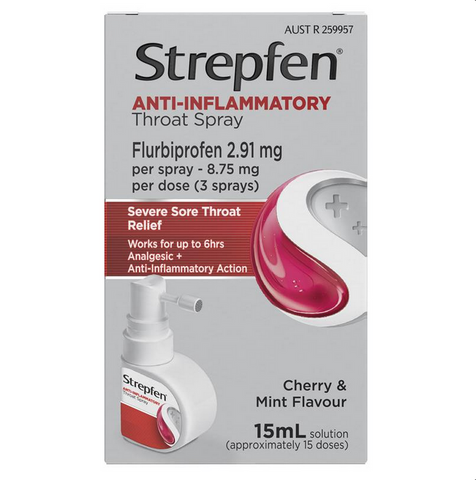 Strepfen Anti-Inflammatory Throat Spray Cherry & Mint Flavour 15mL