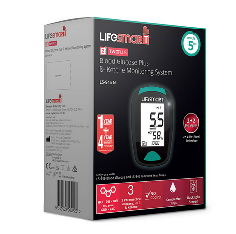 LifeSmart Blood Glucose Plus β-Ketone Monitoring System (Non Bluetooth Meter)