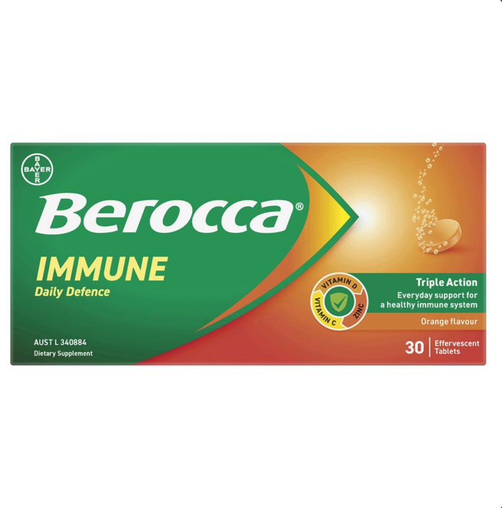 Berocca Immune Daily Defence Orange 30 Effervescent Tablets