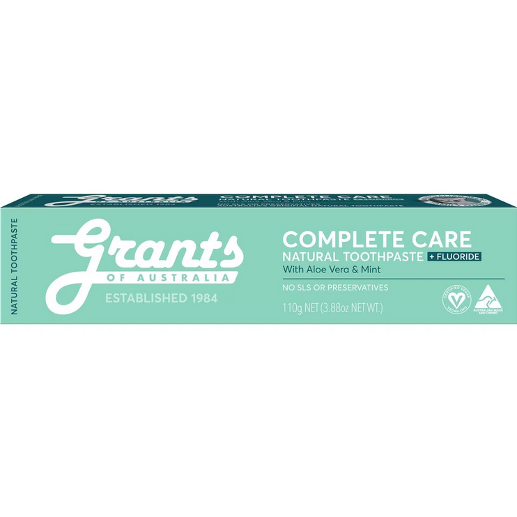 Grants Of Australia Complete Care Natural Toothpaste With Aloe & Mint 110g