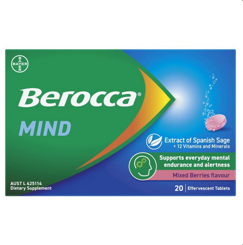 Berocca Mind Mixed Berries 20 Effervescent Tablets