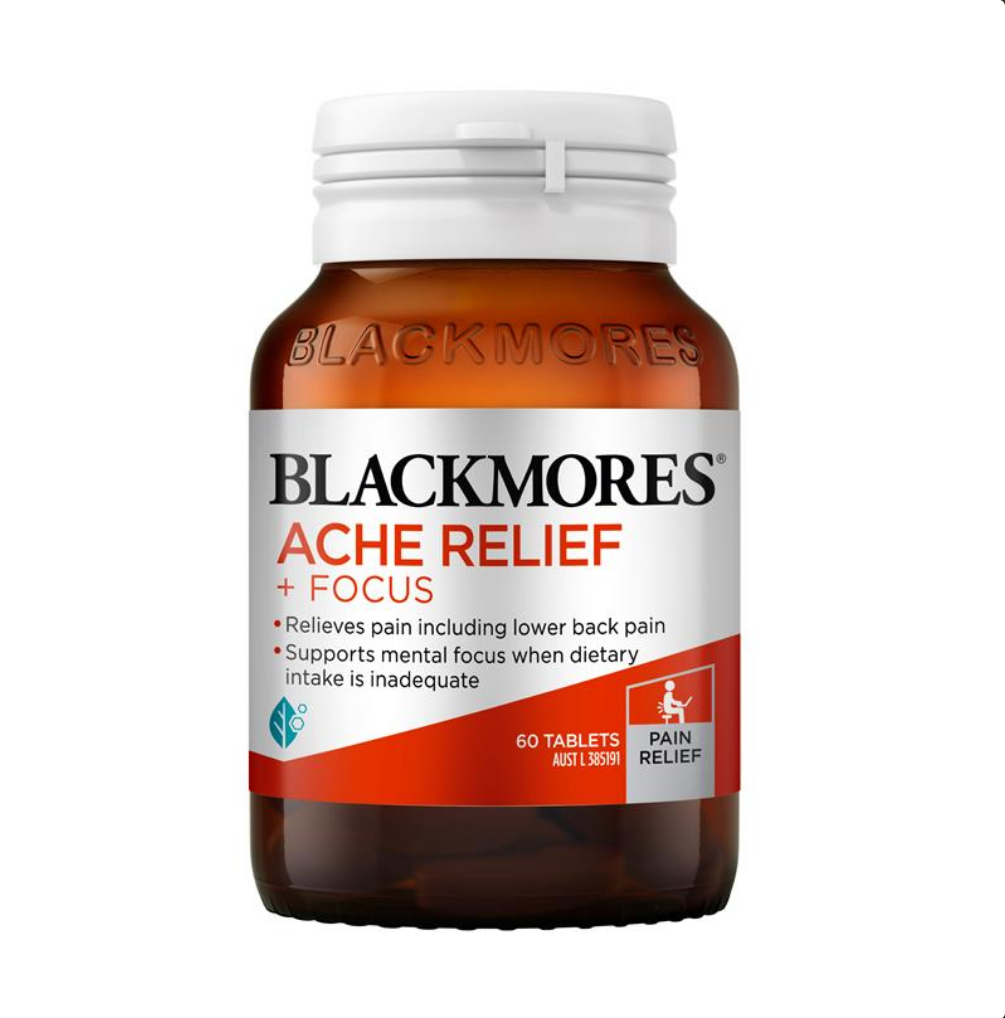 Blackmores Ache Relief + Focus 60 Tablets