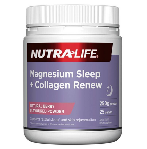 Nutra-Life Magnesium Sleep + Collagen Renew Berry Flavoured Powder 250g