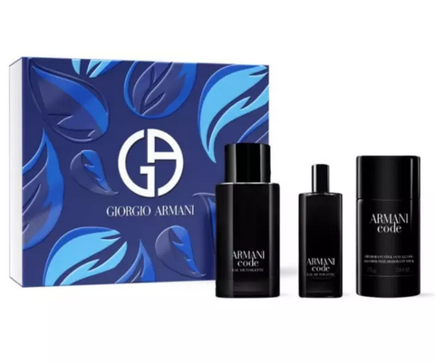 Giorgio Armani Code Eau De Toilette 75mL 3 Piece Gift Set