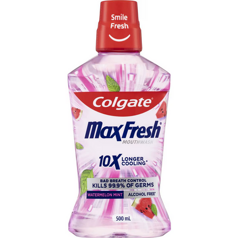 Colgate Max Fresh Mouthwash Alcohol Free Watermelon Mint 500mL