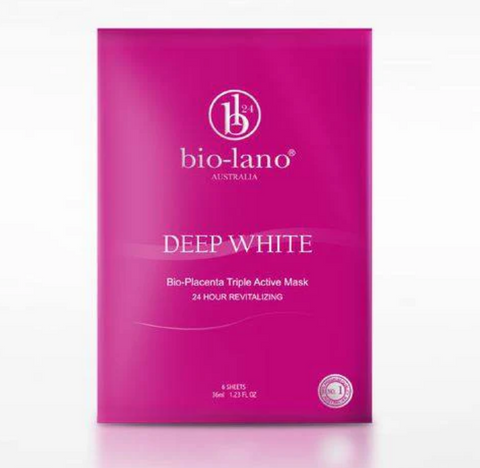 Bio-Lano Deep White Bio-Placenta Triple Active Mask 24 Hour Revitalizing 6 Packs