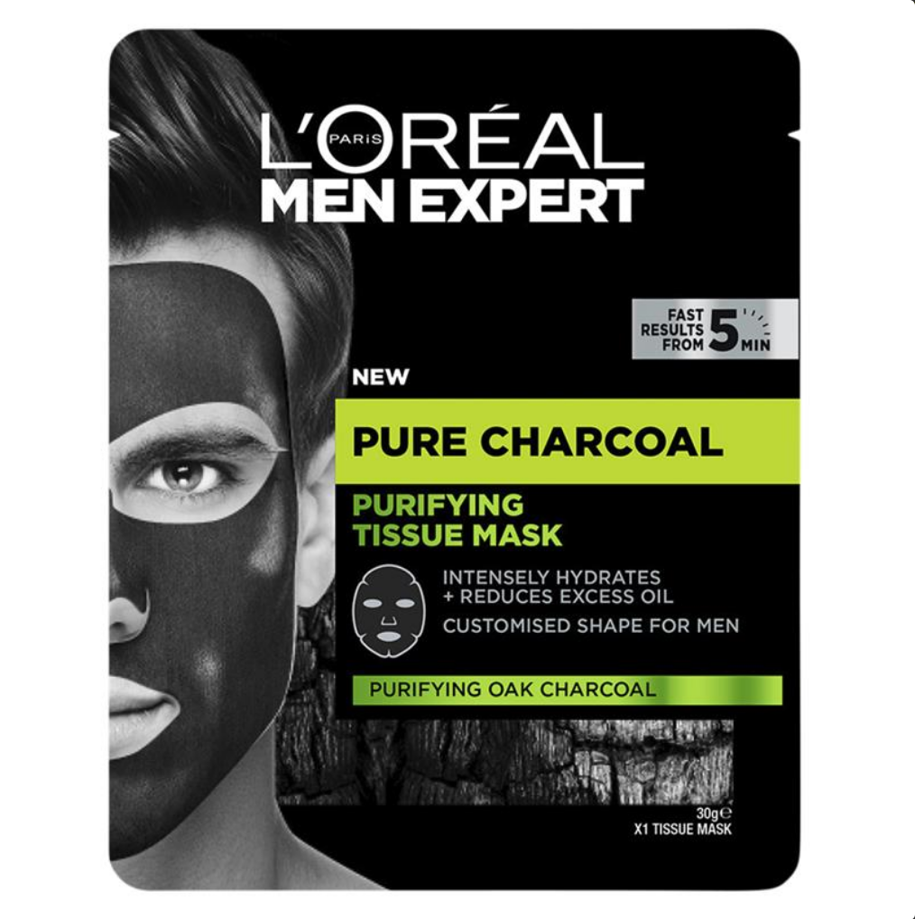 L'Oreal Paris Men Expert Pure Charcoal Purifying Tissue Mask 30g