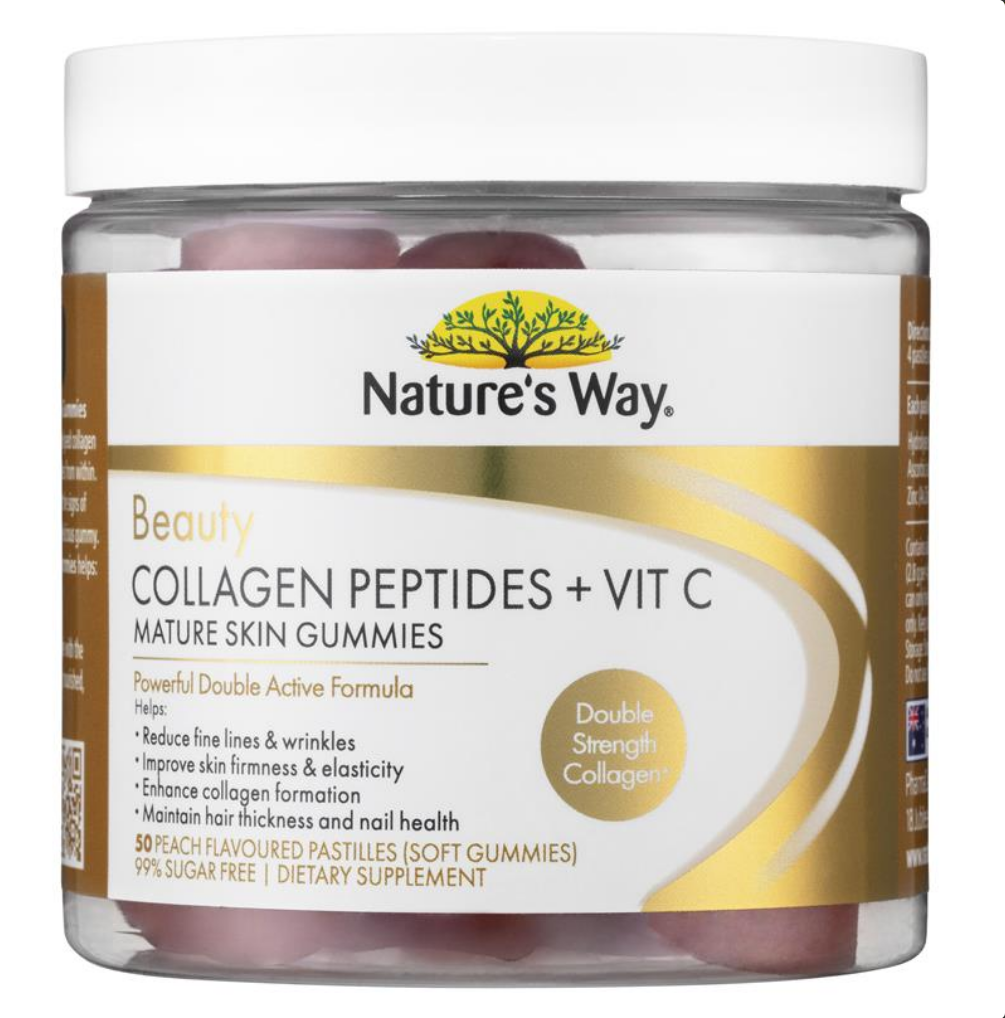 Nature's Way Beauty Collagen Peptides + Vit C Mature Skin 50 Gummies