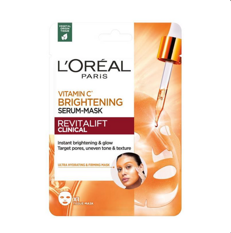 L'Oreal Paris Revitalift Clinical Vitamin C Brightening Serum Sheet Mask 1 Pack