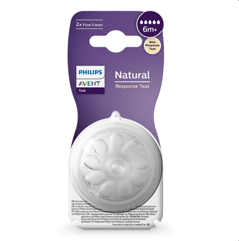 Avent Natural Response Teats 6 Month+ Fast Flow 5 2 Pack