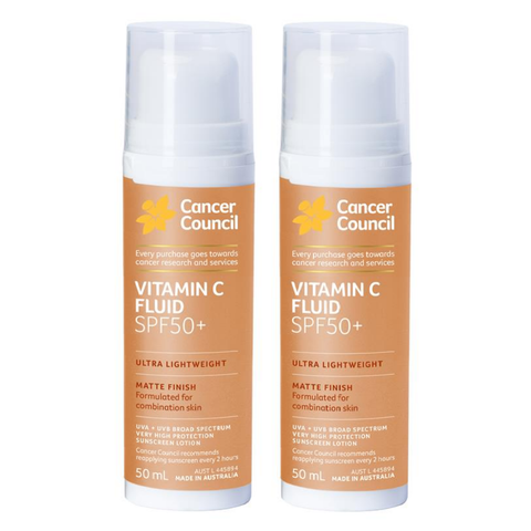 Cancer Council SPF50+ Vitamin C Fluid 2 x 50mL - Special Bundle