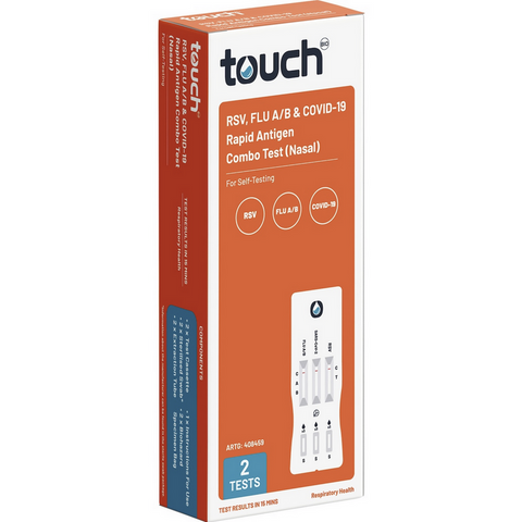 TouchBio Rsv, Flu & Covid 19 Rapid Antigen Test (Nasal Swab) 2 Pack