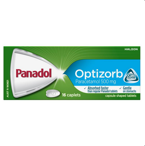 Panadol with Optizorb Paracetamol Pain Relief 500mg 16 Caplets