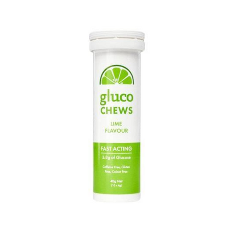 Glucology Fast Acting Glucochews 4 Tube, 10 Chews per tube, Lime (4x10)