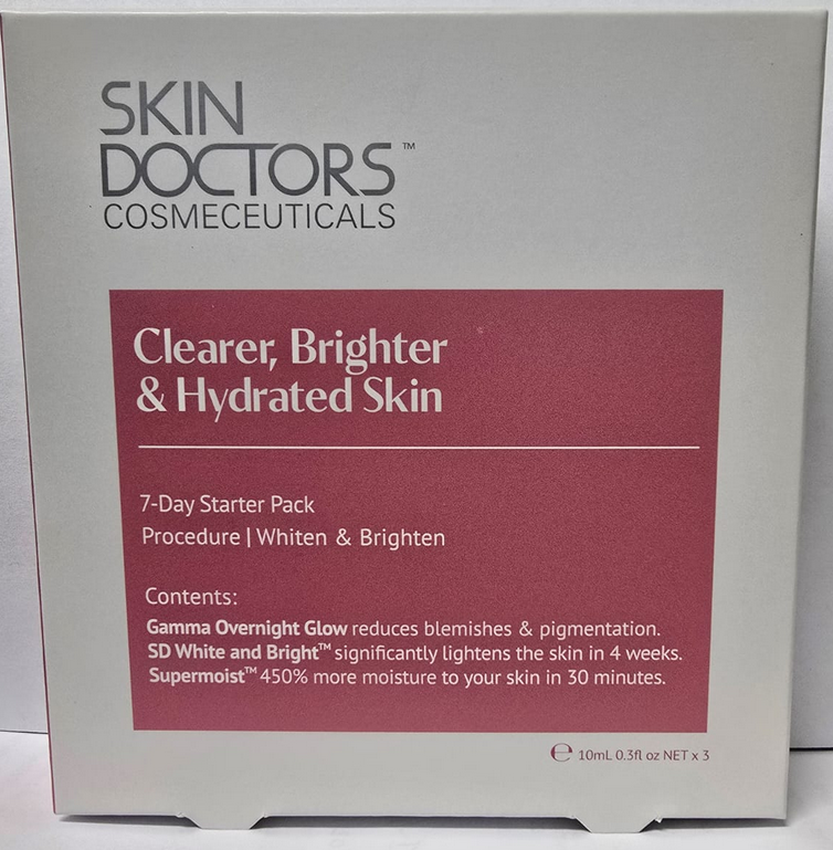 Skin Doctors Clearer, Brighter & Hydrated Skin 7 Day Starter Pack 3 x 10mL