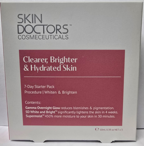 Skin Doctors Clearer, Brighter & Hydrated Skin 7 Day Starter Pack 3 x 10mL