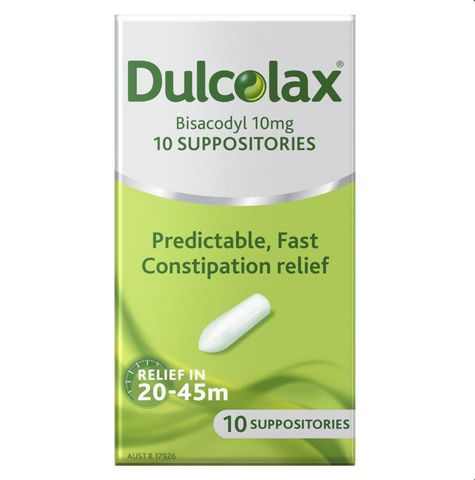 Dulcolax Laxatives Suppositories for Constipation Relief 10 Pack