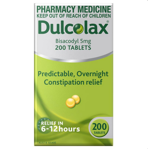 Dulcolax Laxatives 5mg 200 Tablets (Limit ONE per Order)