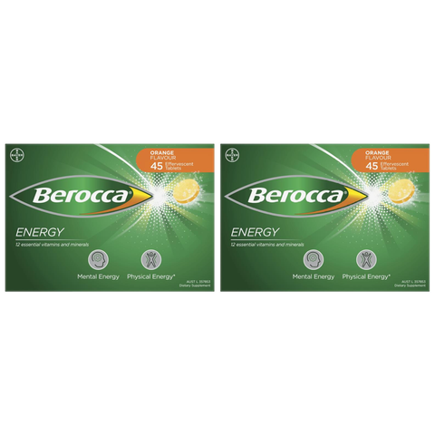 Berocca Energy Orange Effervescent Tablets 2 x 45 Packs - Special Bundles