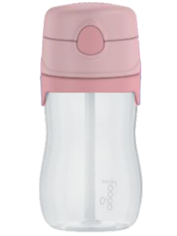 Thermos Foogo BPA Free Tritan Plastic Drink Bottle with Straw Rose 360mL