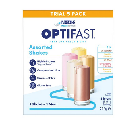 Optifast VLCD Shake Assorted Pack 5 x 53g Sachets (Expiry 11/2025)