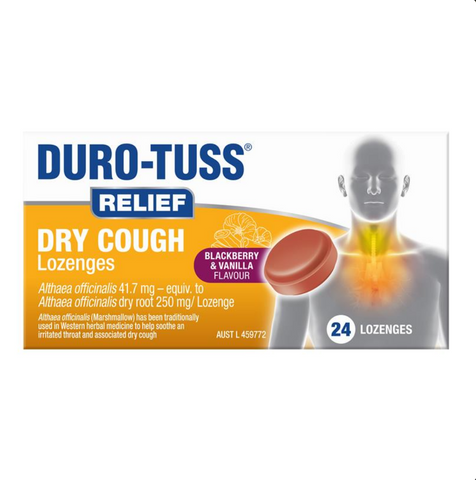 Duro-Tuss Relief Dry Cough Blackberry & Vanilla 24 Lozenges
