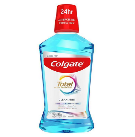 Colgate Mouthwash Total Active Prevention Clean Mint 500mL