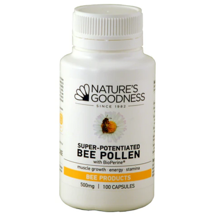 Nature's Goodness Super Potentiated Bee Pollen 500mg 100 Capsules