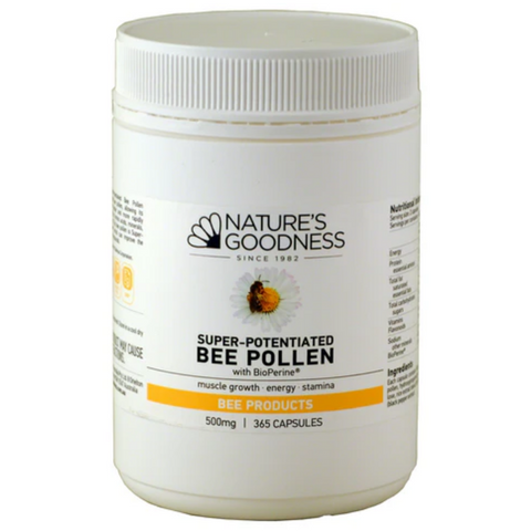 Nature's Goodness Super Potentiated Bee Pollen 500mg 365 Capsules