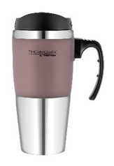 Thermos THERMOcafé™ Stainless Steel Double Wall Travel Mug - Mauve Trim 450mL