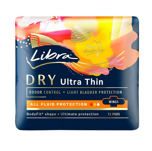 Libra Dry Ultra Thin Pads With Wings 12 Pack