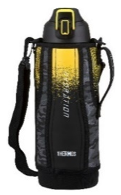 Thermos Vacuum Insulated Sports Bottle with Pouch - Black 1.5L