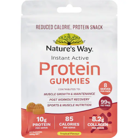 Nature's Way Instant Active Protein Gummies Tropical Flavour 40 Gummies