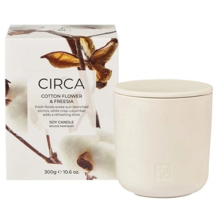 Circa Cotton Flower and Freesia Soy Candle 300g