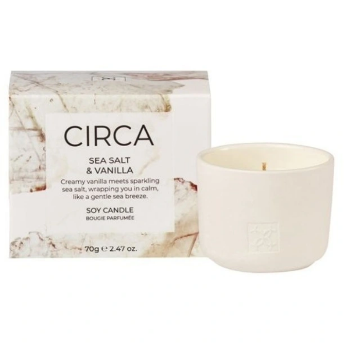 Circa Sea Salt and Vanilla Soy Candle 70g