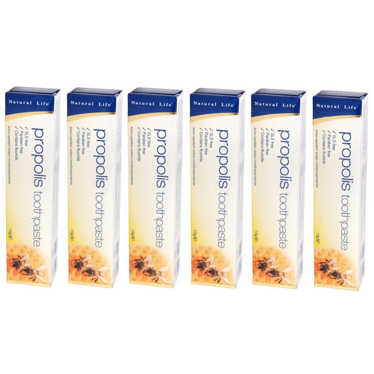 Natural Life Propolis Toothpaste 100% Natural Formula 6 x 110g