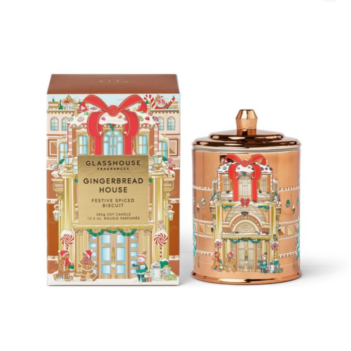 Glasshouse Fragrances Gingerbread House Triple Scented Soy Candle 380g
