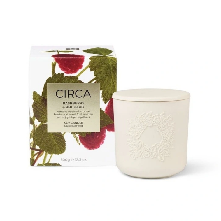 Circa Raspberry And Rhubarb Soy Candle 300g
