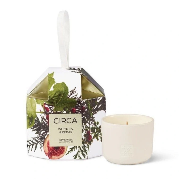 Circa Christmas White Fig & Cedar Bauble Soy Candle 70g