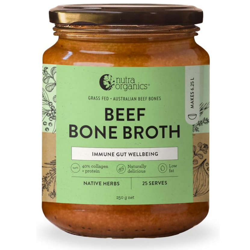 Nutra Organics Beef Bone Broth Concentrate - Native Herbs 250g