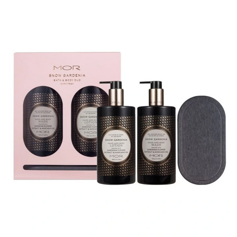 MOR Snow Gardenia Bath and Body Duo with Tray