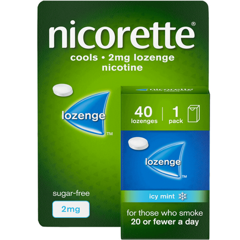 Nicorette Quit Smoking Cooldrops Nicotine 2mg Regular Strength Icy Mint 40 Lozenges