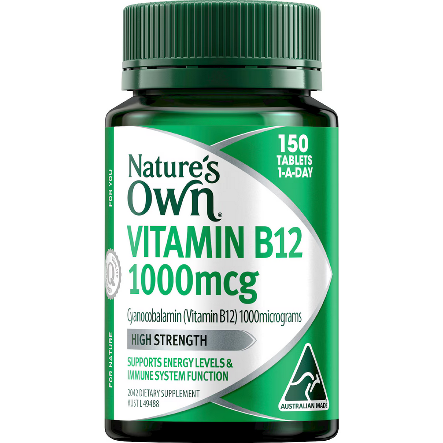 Nature's Own Vitamin B12 1000mcg For Energy 150 Tablets